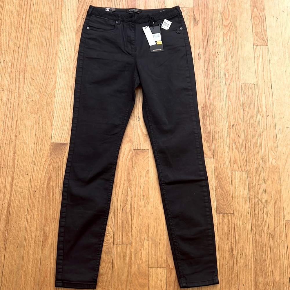 NWT Maison Scotch High Waisted Black Skinny Jeans